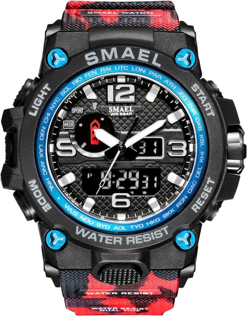 SMAALEB Waterproof 50M Digital Men’s Sports Military Watch, Shockproof, Luminous, Alarm Reminder – Perfect for Teen Boys