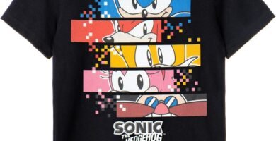 SONIC THE HEDGEHOG Boys T-Shirt | Pixels Character Gamer Graphic Tee | Sonic Knuckles Tails Amy Dr. Eggman Classic Logo | Game Top Merchandise Apparel Gift for Kids & Teens