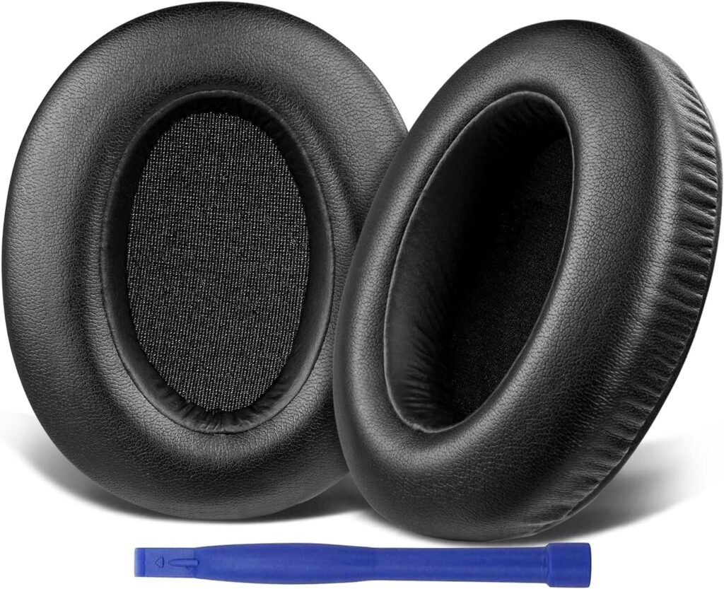 SOULWIT Earpads Cushions Replacement for Sony WH-XB910 XB910N Extra Bass Noise Cancelling Headphones, for Sony WHXB910N Wireless Bluetooth Headset, Ear Pads with Softer Protein Leather – Black