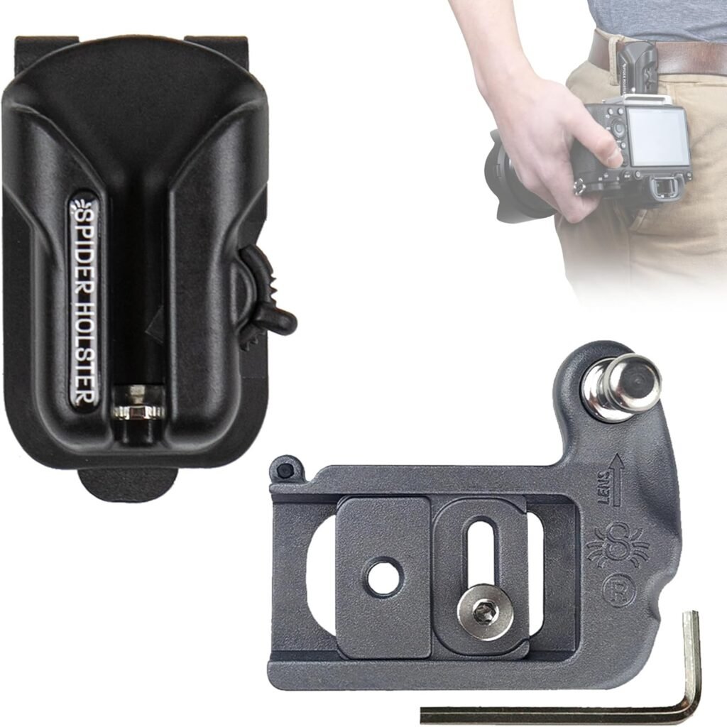 SPIDER HOLSTER – Spider X Camera Holster Set for Carrying a Professional Mirrorless Camera with Included Clip-On Self-Locking Camera Holster – Compatible with Any Belt