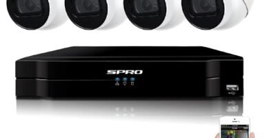 SPRO ULTRA HD SYSTEM – INDOOR/OUTDOOR. 12 CHANNEL 4K DVR & 4 x 4K TURRET CAMERAS 2.8MM FIXED LENS – SMART IR/STARLIGHT/IP66 WATERPROOF. + FROM £150 PROFESSIONAL INSTALLATION.