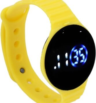 SYH&AQYE Kids Digital Sport Watch, Sports Outdoor Waterproof LED Electrical Watches, Silicone LED Watch for Men Women Student Birthday Party School Travel(Yellow)