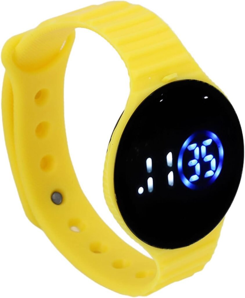 SYH&AQYE Kids Digital Sport Watch, Sports Outdoor Waterproof LED Electrical Watches, Silicone LED Watch for Men Women Student Birthday Party School Travel(Yellow)