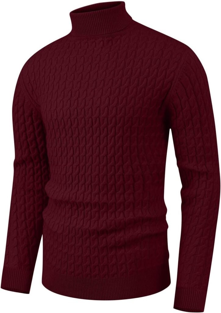 Sailwind Mens Jumpers Turtle Neck Sweaters Twisted Knitted Tops Slim Fit Knitwear Basic Solid Colour Pullover