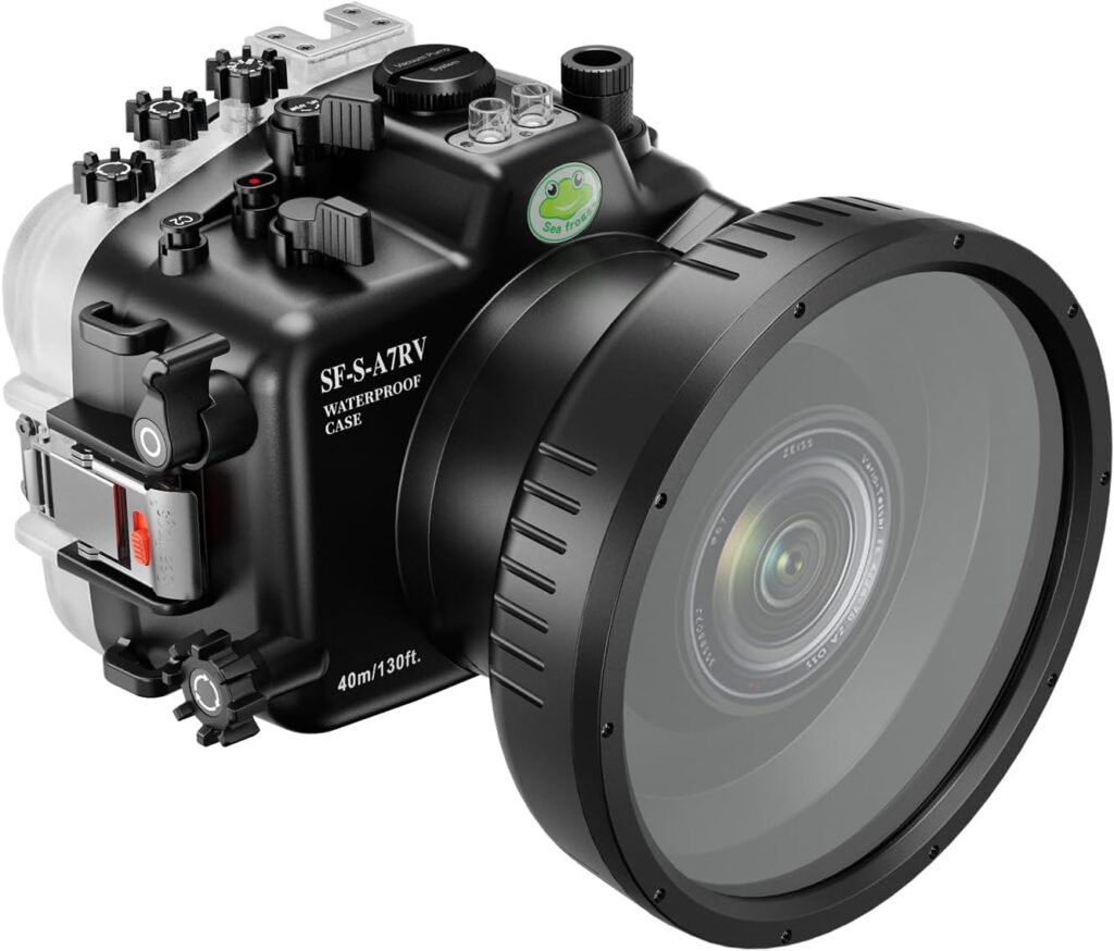 Sea frogs 40m/130ft Professional Underwater Camera Housing for Sony A7RV FE28-70mm and FE16-35 F4 (A7RV+FL1545)