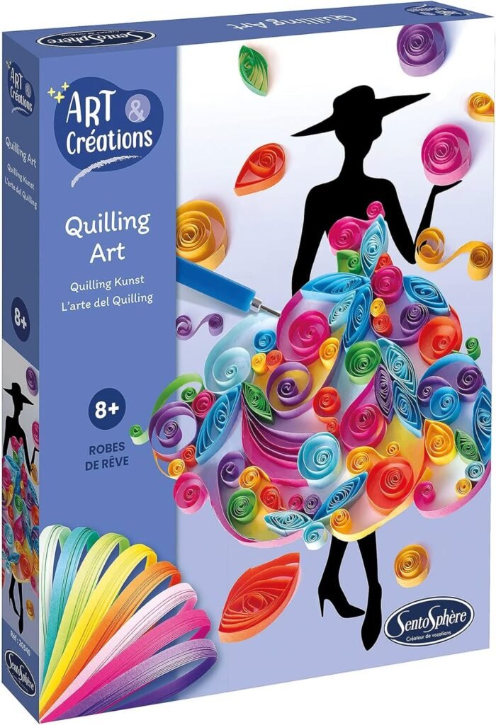 Sentosphere 3920540 Craft Set, Quilling Art Dress, Creative Set for Children and Adults, DIY, Paper Crafts, Fashion, Fashion