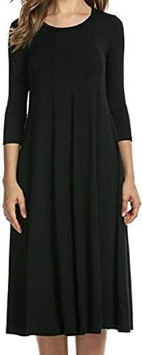 Shop Nova® WOMENS LADIES PLAIN JERSEY SWING DRESS CASUAL LONG SLEEVE MIDI DRESSES SKATER