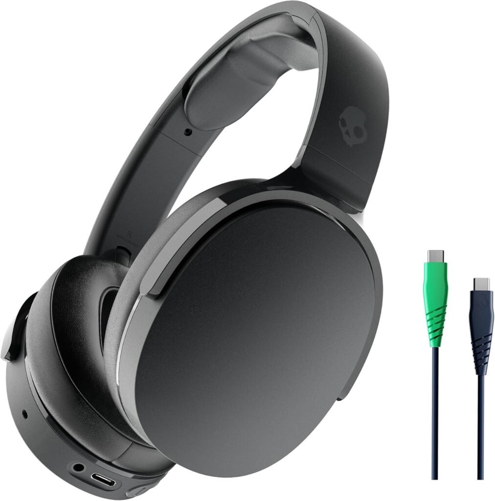 Skullcandy Hesh Evo Wireless Headphones, 36 Hr Battery, Microphone, Works with iPhone Android and Bluetooth Devices – True Black