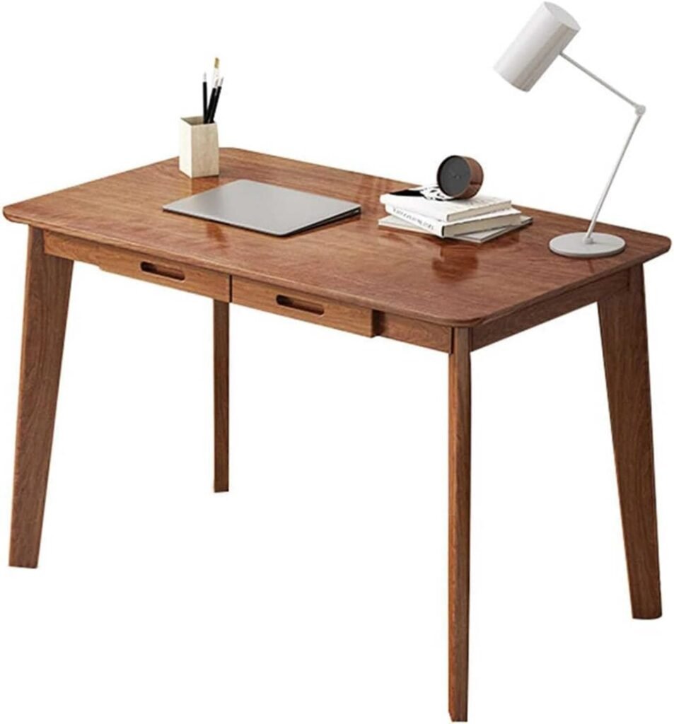 Small Space Home Office Study Desk – Modern Simple Desk With Drawers for Students | Writing Table, Laptop Desk (White, L120 * W55 * H75CM)