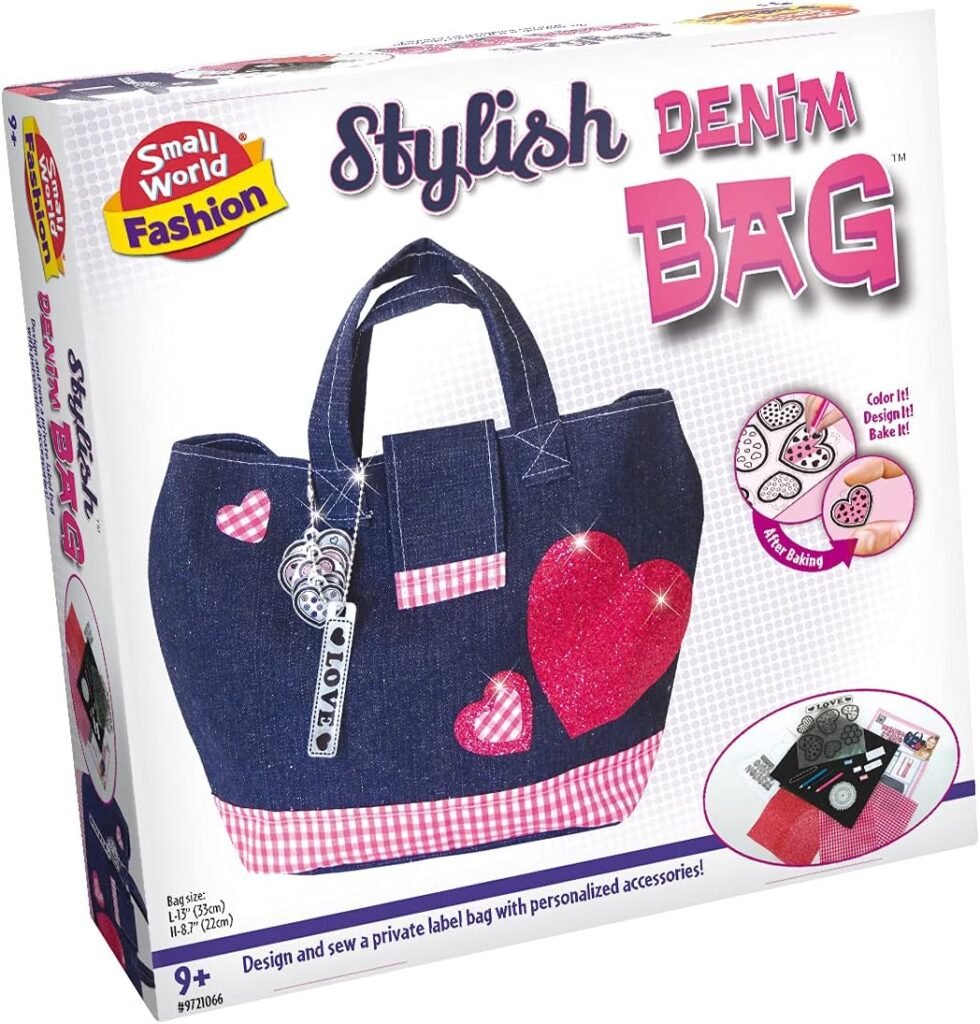 Small World Toys Create Your Own Stylish Denim Bag Sewing Kit for Kids – Fun Fashion DIY Stitch Toys for Girls – Perfect Stitch Art & Craft Kit Sewing Gifts for Kids Age 9+ Small World Toys Create Your Own Stylish Denim Bag Sewing Kit for Kids – Fun Fashion DIY Stitch Toys for Girls – Perfect Stitch Art & Craft Kit Sewing Gifts for Kids Age 9+
