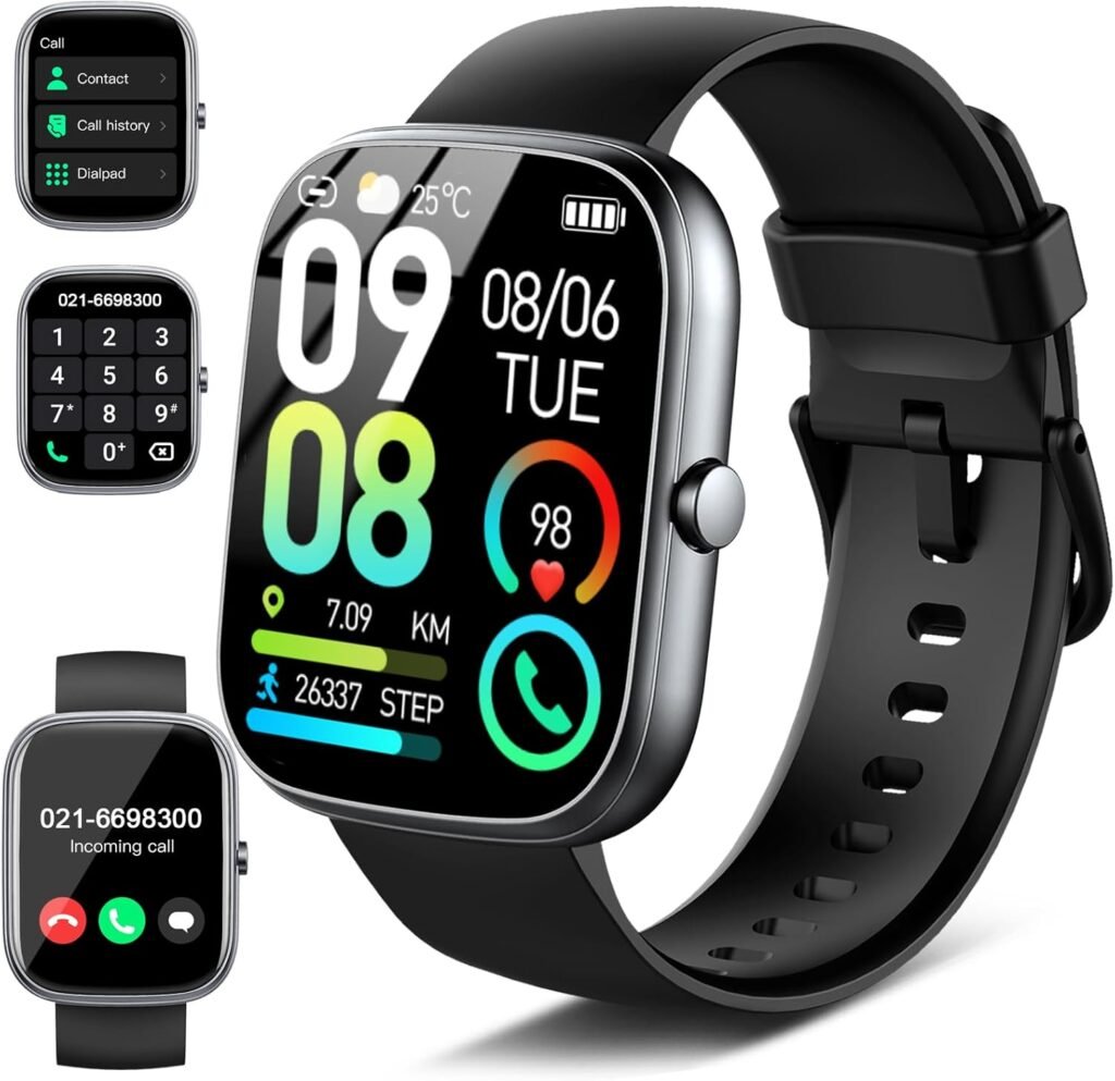 Smart Watch for Men Women Answer/Make Calls, 1.91″Fitness Watch with Heart Rate/Sleep Monitor/Step Counter, Fitness Tracker 110+ Sports Activity Trackers, IP68 Waterproof Smartwatch for IOS Android