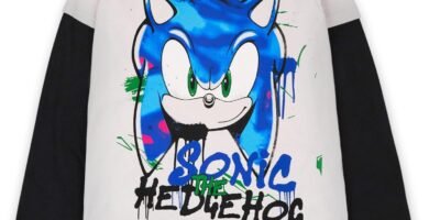 Sonic the Hedgehog Boys T-Shirt | Grey & Black Graffiti Graphic Skater Tee For Kids | Long sleeve with Short Sleeve Overlay Style Gaming Apparel Top | Retro Sonic Merchandise Gift for Children & Teens Sonic the Hedgehog Boys T-Shirt | Grey & Black Graffiti Graphic Skater Tee For Kids | Long sleeve with Short Sleeve Overlay Style Gaming Apparel Top | Retro Sonic Merchandise Gift for Children & Teens