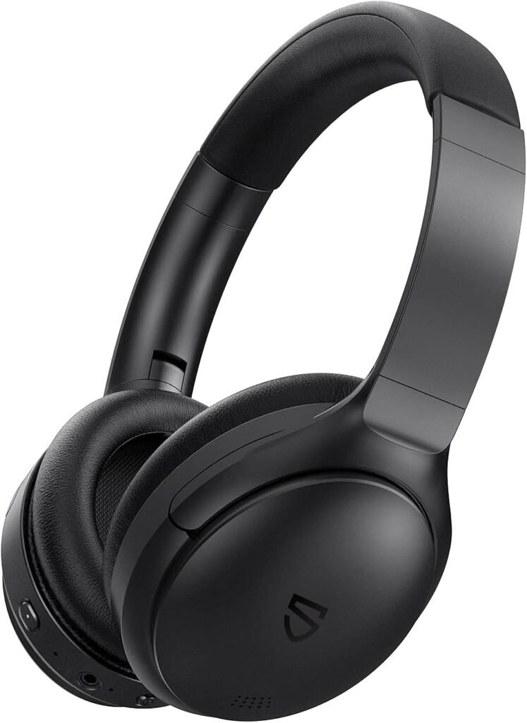 SoundPEATS Bluetooth Headphones, A6 Hybrid Active Noise Cancelling Earphones Over Ear Headphones, 38 Hours Playtime(ANC Off), USB-C, Foldable Design with Ergonomic Headband, Memory Foam Earcups