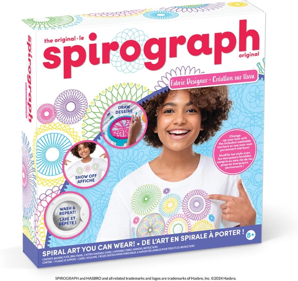 Spirograph Fabric Designer – Spiral Art You Can Wear, Arts and Crafts, Kids Toys, Art Supplies, Craft Supplies, Drawing Kit, Spiral Art, Classic Gear Design Kit, Fabric Pens, Ages 6+ Spirograph Fabric Designer – Spiral Art You Can Wear, Arts and Crafts, Kids Toys, Art Supplies, Craft Supplies, Drawing Kit, Spiral Art, Classic Gear Design Kit, Fabric Pens, Ages 6+
