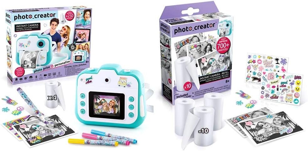 Studio Creator Photo Creator Instant, Kids Digital Camera with Built-In Printer, 250+ Dry Prints,24.1 x 6.1 x 20.1 centimeters & Studio Creator Instant Camera Refill 10 Pack