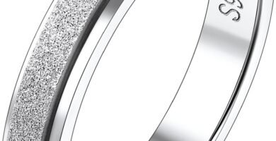 Suplight 925 Sterling Silver Fidget Ring for Stressful Men Women, Customisable Simple Wedding Bands Promise Ring, Size 5-12 Suplight 925 Sterling Silver Fidget Ring for Stressful Men Women, Customisable Simple Wedding Bands Promise Ring, Size 5-12