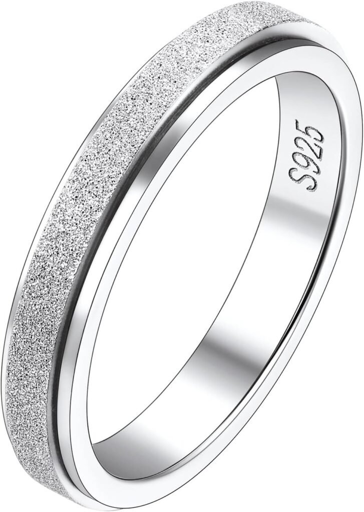 Suplight 925 Sterling Silver Fidget Ring for Stressful Men Women, Customisable Simple Wedding Bands Promise Ring, Size 5-12 Suplight 925 Sterling Silver Fidget Ring for Stressful Men Women, Customisable Simple Wedding Bands Promise Ring, Size 5-12