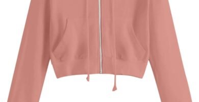 Sweatshirts for Women UK Cropped Solid Color Zip Up Hoodies Sweatshirt Clothes Teen Girl Fall Casual Drawstring Cardigan Jackets with Pockets Outwear UK Size S-5XL