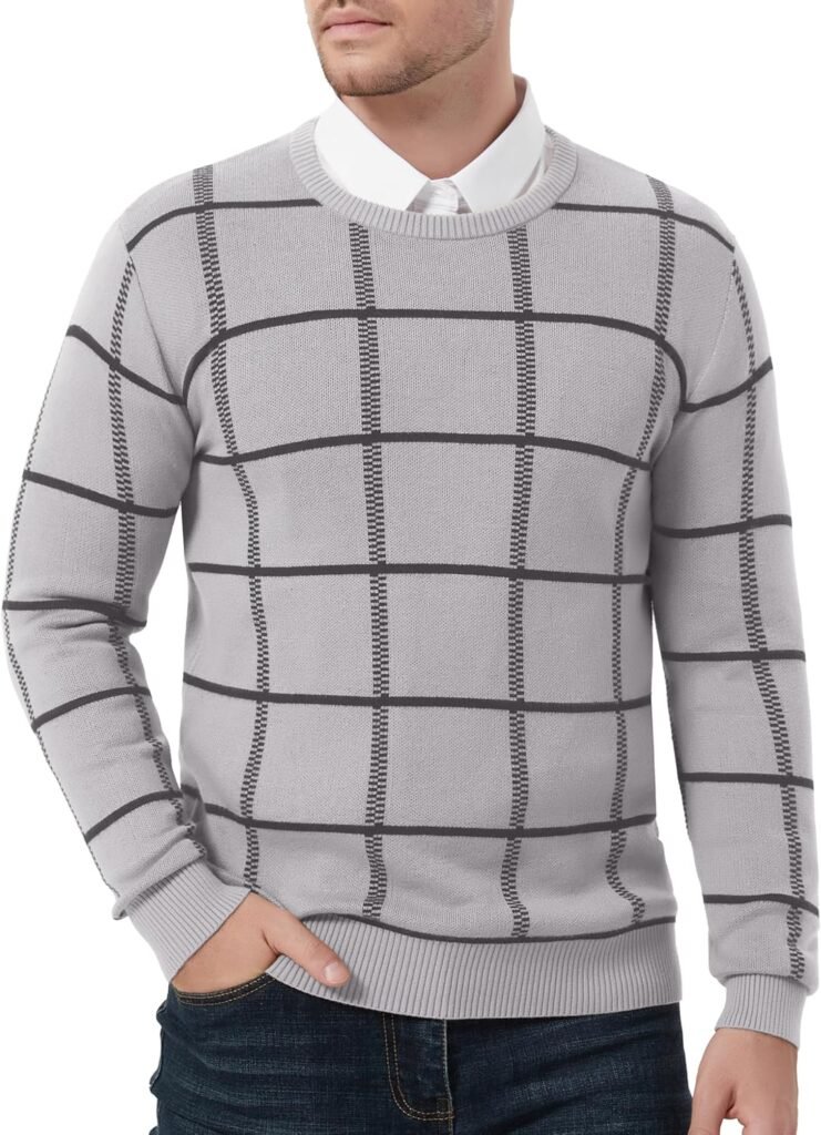 TACVASEN Men’s Jumper Winter Sweater Crew Neck Pullover Jumpers Warm Knit Sweatshirt Casual Autumn Sweaters