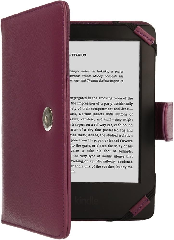 TECHGEAR Purple 6.8″ & 7″ Amazon Kindle Paperwhite/Paperwhite Signature/Paperwhite Kids/Kindle Colorsoft PU Leather Folio Case Cover With Magnetic Clasp for 12th & 11th Generation [Book Style]