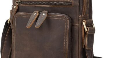 TIDING Men’s Shoulder Bags, Genuine Leather Crossbody Pack Casual Satchel Side Bag Small Handbags for School Travel Daily Use TIDING Men’s Shoulder Bags, Genuine Leather Crossbody Pack Casual Satchel Side Bag Small Handbags for School Travel Daily Use