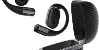 TUINYO Open Ear Headphones, True Wireless Earbuds With Bluetooth V5.4，Fast Charging,35Hrs Playtime, Waterproof for Sports, Driving, Office -pink (BLACK)