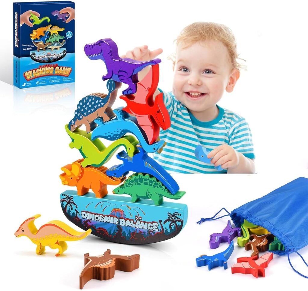 Tangdudu Toddler Building Blocks Wooden Dinosaur Toys for Boys, Montessori Toys for 1 2 3 Year Old, Stacking Toys, Educational Toys, Gifts for 1 2 3 Year Old Girls Boys Toys Age 1 2 3 Tangdudu Toddler Building Blocks Wooden Dinosaur Toys for Boys, Montessori Toys for 1 2 3 Year Old, Stacking Toys, Educational Toys, Gifts for 1 2 3 Year Old Girls Boys Toys Age 1 2 3