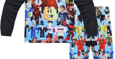 Temolie Roblox Pjs for Boys Short Sleeve T-shirt Pants Nightwear Set Girls 3D Gaming Character Sleepwear Kids Pajamas 2Pcs