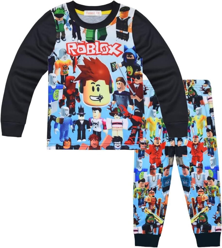 Temolie Roblox Pjs for Boys Short Sleeve T-shirt Pants Nightwear Set Girls 3D Gaming Character Sleepwear Kids Pajamas 2Pcs Temolie Roblox Pjs for Boys Short Sleeve T-shirt Pants Nightwear Set Girls 3D Gaming Character Sleepwear Kids Pajamas 2Pcs