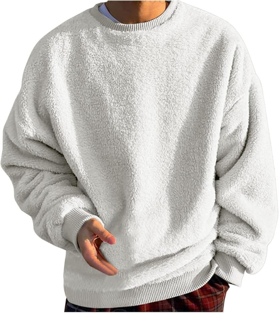Thermal Fuzzy Plain for Mens Fall Winter Long Sleeve Crewneck Outfit Sweatshirt Mens 2024 Fashion Regular Fit Thermal Fuzzy Plain for Mens Fall Winter Long Sleeve Crewneck Outfit Sweatshirt Mens 2024 Fashion Regular Fit