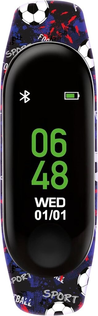 Tikkers Series 1 Printed Black Football Silicone Strap Activity tracker with colour touch screen and up to 7 day battery life TKS01-0006