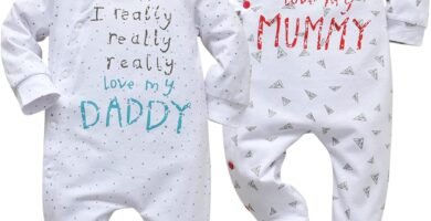 Tinykeke Newborn Baby Boy Girl Letters Footies Romper Unisex-Baby 2 Pack Footed Jumpsuit