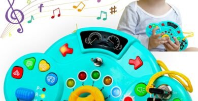 Toddler Montessori Busy Board with Led Light – Sensory Educational Learning Activity for Children Aged 1, 2, 3, 4 – Toddler Travel Toys Age 1-3 Year Old Kids Boys Girls Birthday Gifts Blue Toddler Montessori Busy Board with Led Light – Sensory Educational Learning Activity for Children Aged 1, 2, 3, 4 – Toddler Travel Toys Age 1-3 Year Old Kids Boys Girls Birthday Gifts Blue