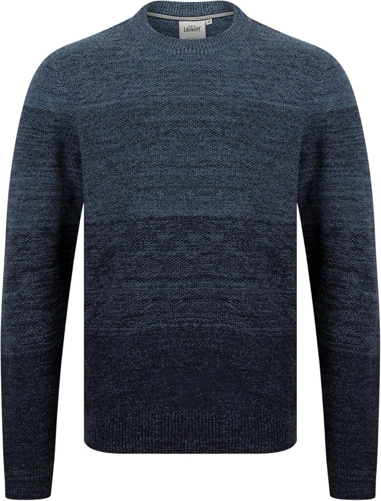 Tokyo Laundry Men’s Dusen Graduated Colour Block Cotton Rich Knitted Jumper