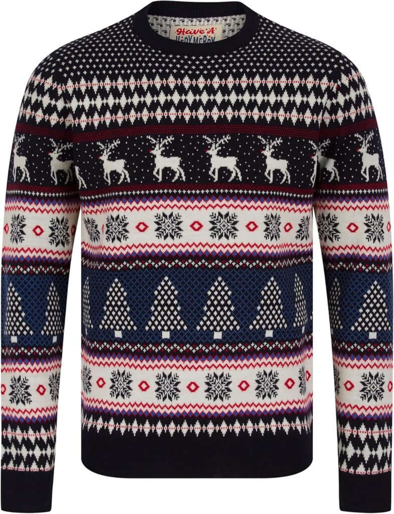 Tokyo Laundry Merry Christmas Men’s Nordic Fair Isle Style Knitted Xmas Jumper Tokyo Laundry Merry Christmas Men’s Nordic Fair Isle Style Knitted Xmas Jumper