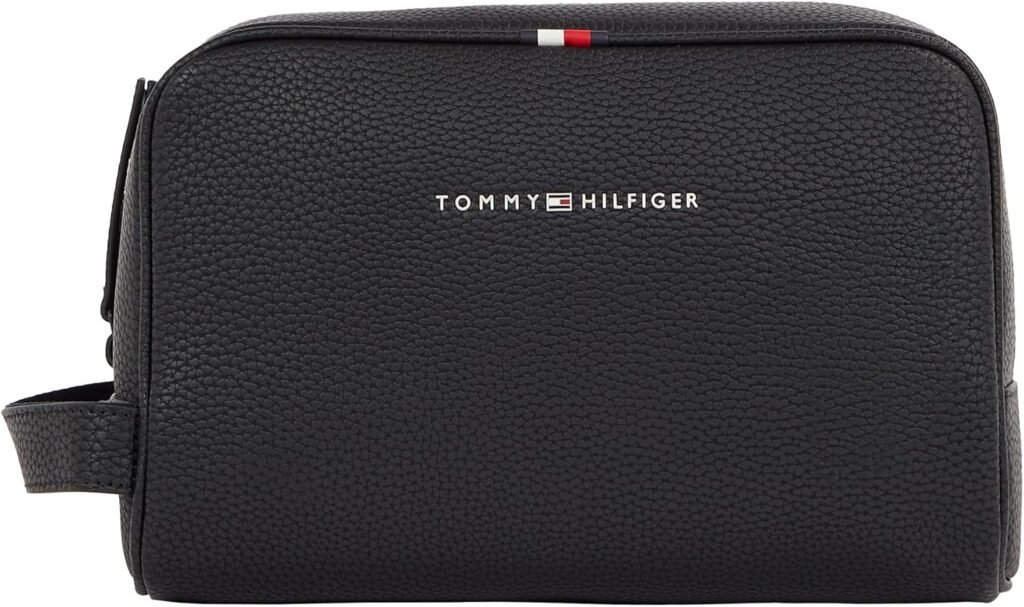 Tommy Hilfiger ESSENTIAL PU WASHBAG, BLACK, OS Tommy Hilfiger ESSENTIAL PU WASHBAG, BLACK, OS
