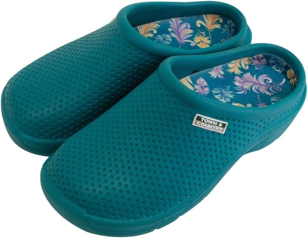 Town & Country Clogs Mens/Womens Ladies Teal Gardening Super Soft Clogs/Cloggies Lightweight Cushioned Insole, 4 UK