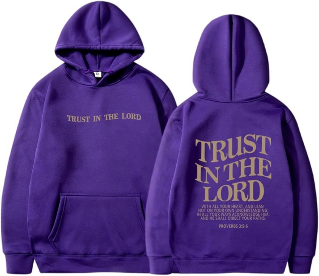 Trust In The Lord Christian Graphic Hoodies Trendy Shape Printed Fall Outfit With Pocket Oversize Fall Winter Fashion