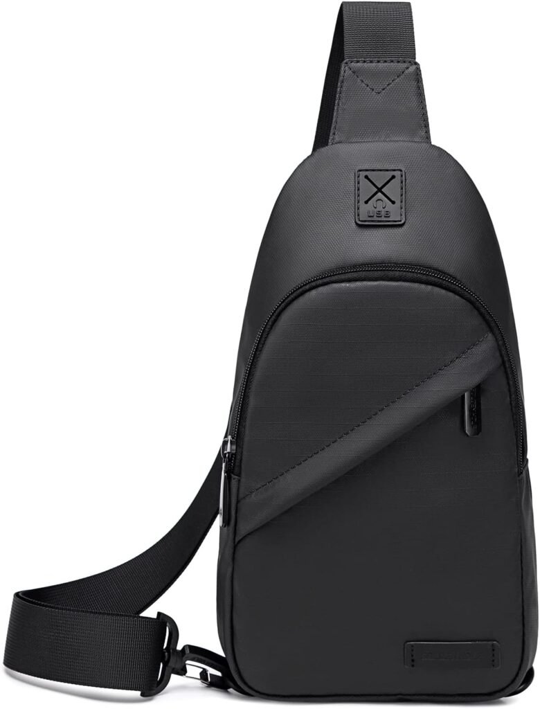 UBORSE Mens Shoulder Bag Mens Sling Bag Chest Bag Travel Chest Bag and Hiking Daypack with Earphone Hole for Business Hiking Cycling Camping UBORSE Mens Shoulder Bag Mens Sling Bag Chest Bag Travel Chest Bag and Hiking Daypack with Earphone Hole for Business Hiking Cycling Camping