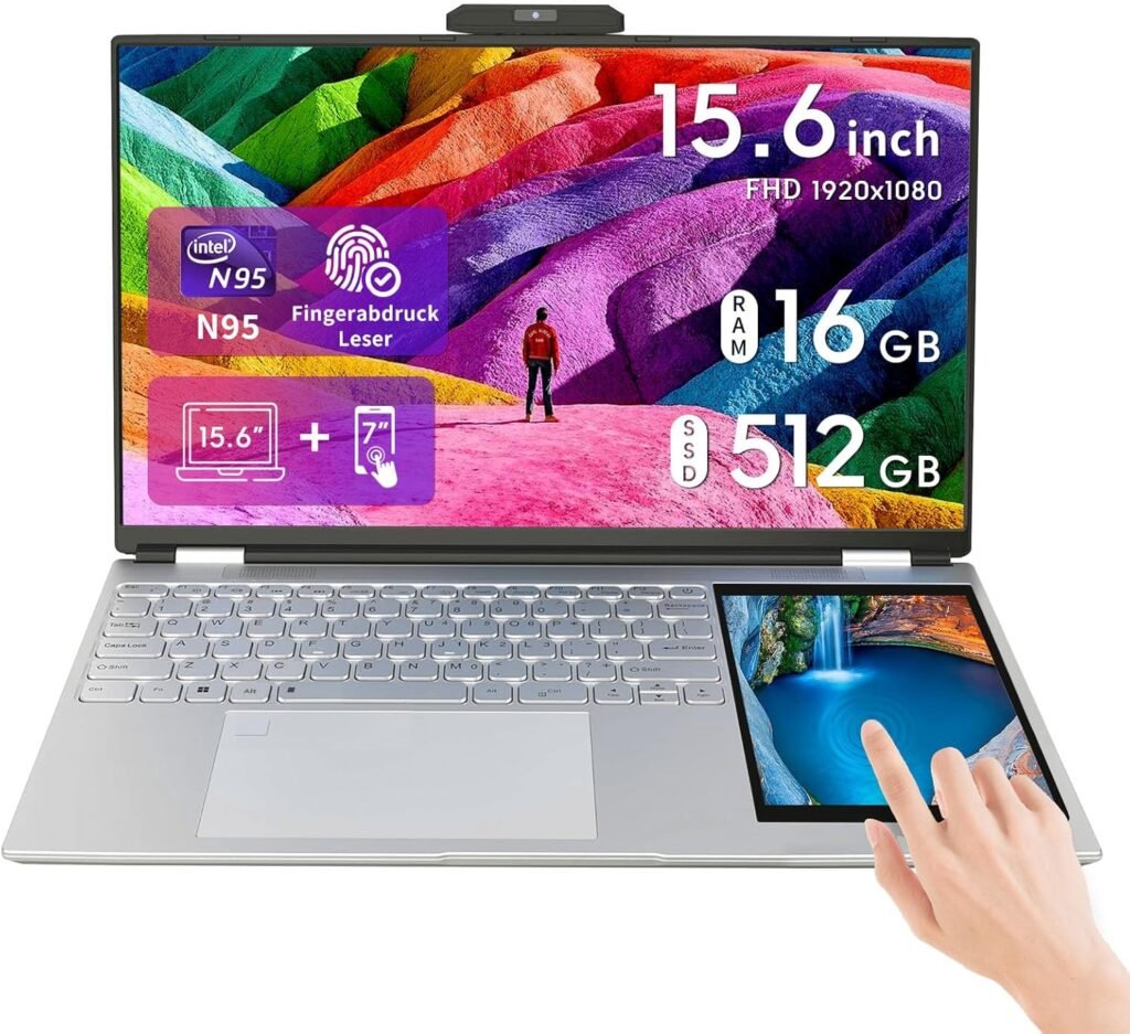 UDKED 15.6 Inch Laptops LCD Screen+7 Inch Touch Screen Dual Screen Laptop College Student & Business Computer,Quad-Core DDR4 N95 (up to 3.4Ghz),Office 2019 Notebook PC 16G+512G UDKED 15.6 Inch Laptops LCD Screen+7 Inch Touch Screen Dual Screen Laptop College Student & Business Computer,Quad-Core DDR4 N95 (up to 3.4Ghz),Office 2019 Notebook PC 16G+512G