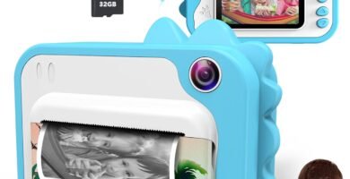 Uleway Instant Print Camera for Kids 1080P Digital Video Recorder Creative Toy Gifts for 3-12 Year Old Boys Girls Giving Zero Ink Kids Camera with Print Paper 32GB SD Card Color Pens