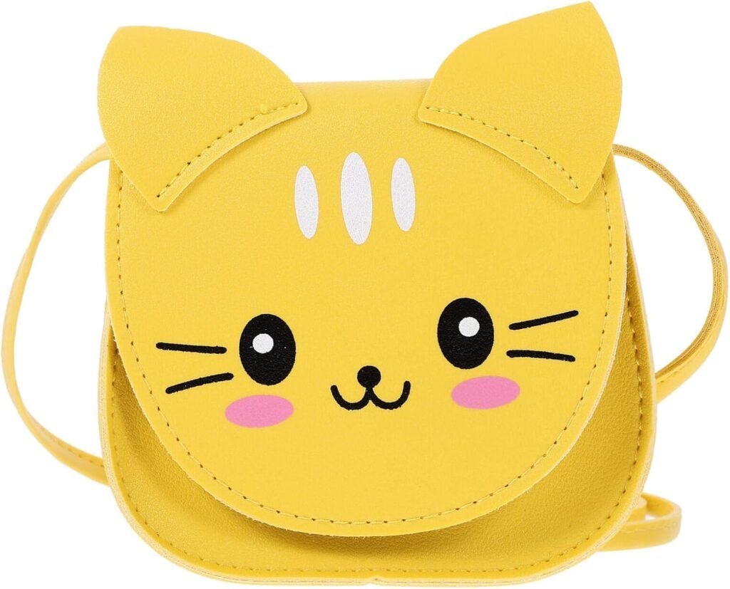 VALICLUD Crossbody Bag Teen Girls Trendy Stuff Purse Small Crossbody Bag Fashion Preteen Purse Cat Bag (Yellow)