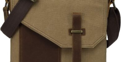 VASCHY Man Bag, Water Resistant Small Messenger Bag Shoulder Bag Vintage Canvas Leather Cross Body Bag with Multi-Pockets(Khaki) VASCHY Man Bag, Water Resistant Small Messenger Bag Shoulder Bag Vintage Canvas Leather Cross Body Bag with Multi-Pockets(Khaki)