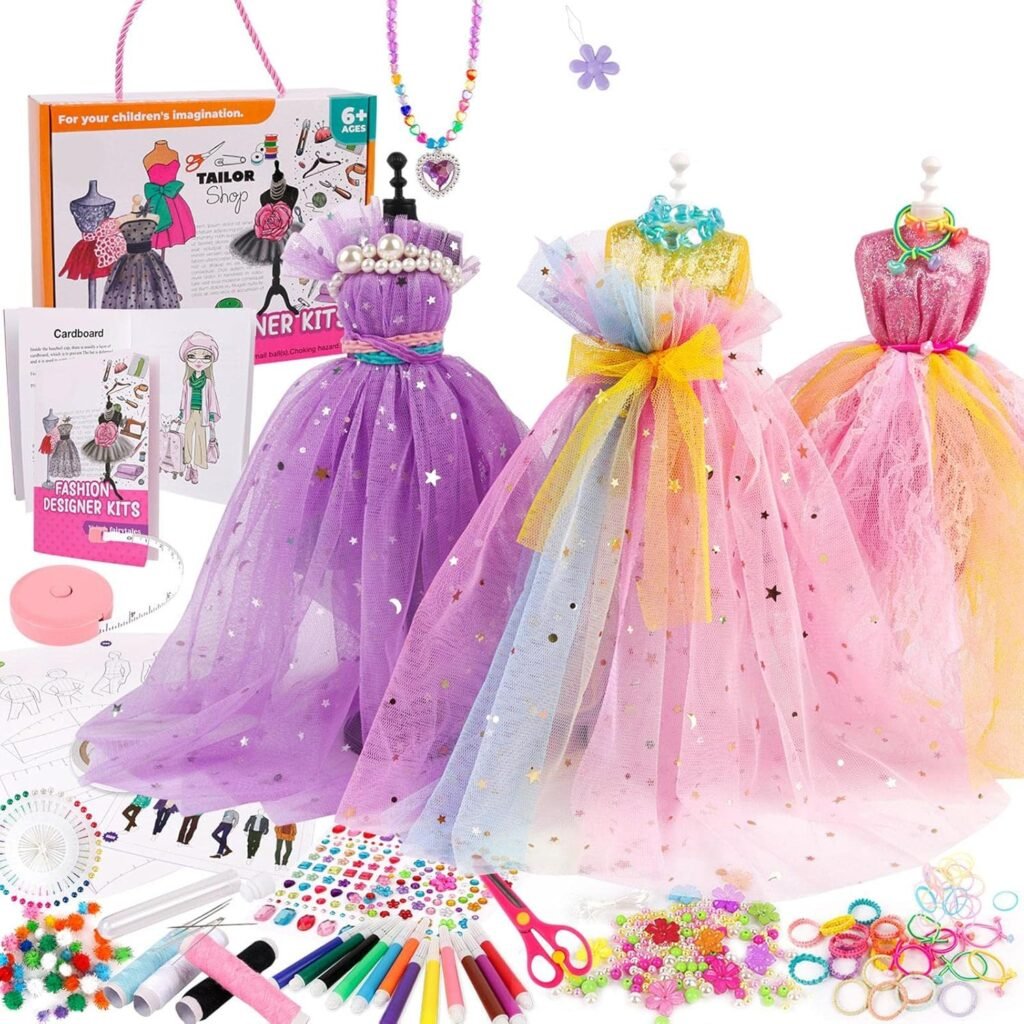 Vigcebit Fashion Designer Kits for Girls | Girls Embroidery Kit,Basic Reusable Kit for Creativity Arts Learning Crafts Vigcebit Fashion Designer Kits for Girls | Girls Embroidery Kit,Basic Reusable Kit for Creativity Arts Learning Crafts