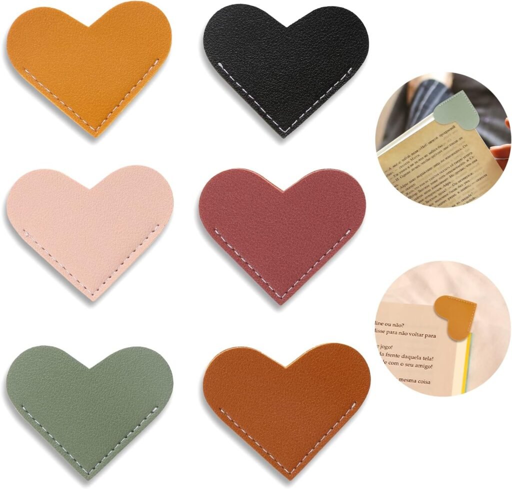 Vin Beauty 6 pcs Leather Heart Bookmark,Corner Page Book Marks,Handmade Bookmark Leather for Women, Kids, Book Accessories for Reading Lover, Cute Handmade Book Reading Gift for Book Lovers, 538855_1 Vin Beauty 6 pcs Leather Heart Bookmark,Corner Page Book Marks,Handmade Bookmark Leather for Women, Kids, Book Accessories for Reading Lover, Cute Handmade Book Reading Gift for Book Lovers, 538855_1