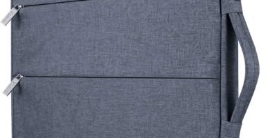 Voova Laptop Sleeve Case 13 13.3 Inch for MacBook Air 13 M1, 13.6 Inch MacBook Air M2, MacBook Pro 13/14, Waterproof Slim Computer Bag Cover with Handle and Accessory Pocket,Dark Grey