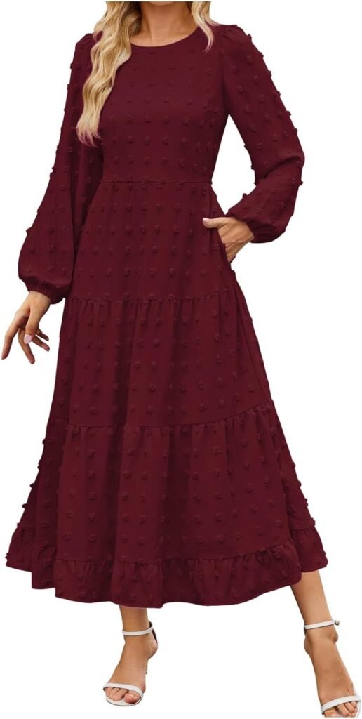 WILLBEST Women’s Autumn Dresses Long Sleeve Floral Lace Backless Dresses Casual Vacation Beach Shift Party Dresses