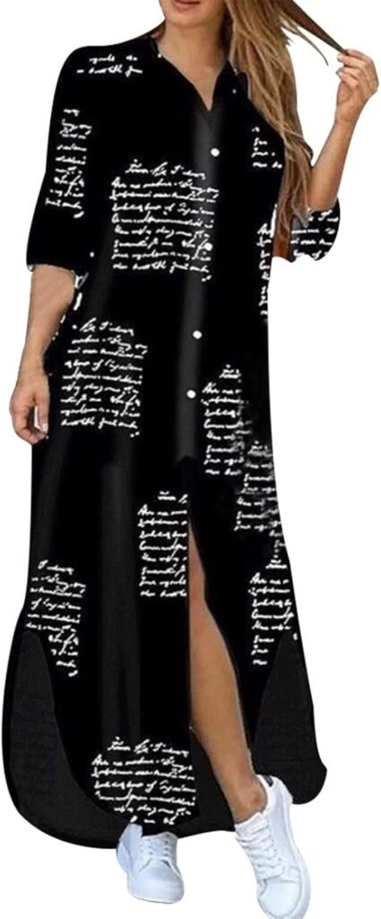 WILLBEST Womens Autumn Floral Embroidered V Neck Wrap Long Sleeve A-Line Ruffle Dress Shirt Midi Party Dress WILLBEST Womens Autumn Floral Embroidered V Neck Wrap Long Sleeve A-Line Ruffle Dress Shirt Midi Party Dress
