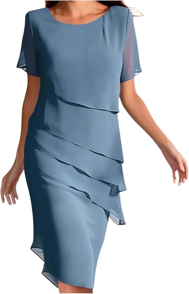 WILLBEST Women’s Casual Loose Fit Floral Lace Dresses Tie Waist Short Sleeve Long Maxi Summer Beach Flowy Pleated Sundress