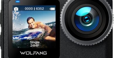 WOLFANG Action Camera GA440 Native 4K 60FPS 24MP, 40M Waterproof Underwater Camera, 2.2” Big Touchscreen, 5G WiFi Transmission, EIS, Internal 1650mAh Battery and 64GB Storage, Accessories Kit